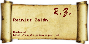 Reinitz Zalán névjegykártya
